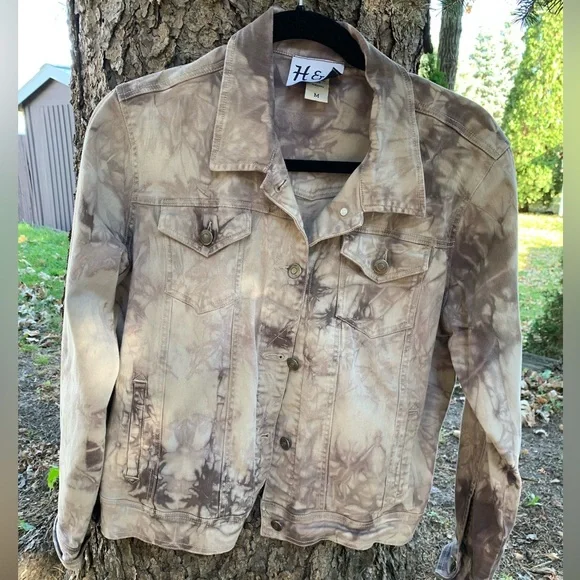 Tie-Dye Camouflage Jean Jacket - Women Size M - Picture 1 of 8